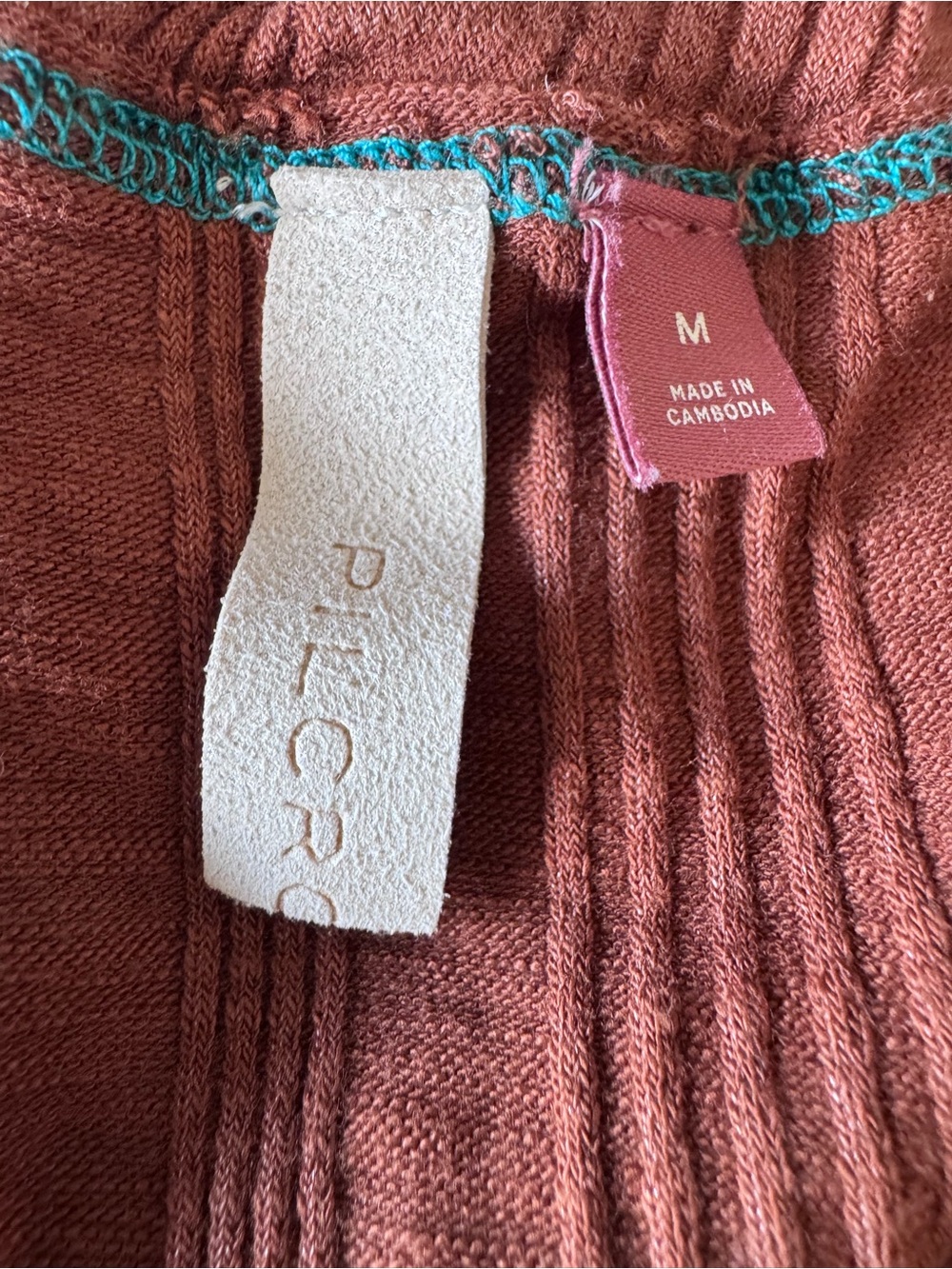 Anthropologie Pilcro racerback tank top in a terracotta rust color - Picture 5 of 8